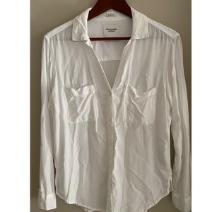 Abercrombie & Fitch Boyfriend White Shirt Size S